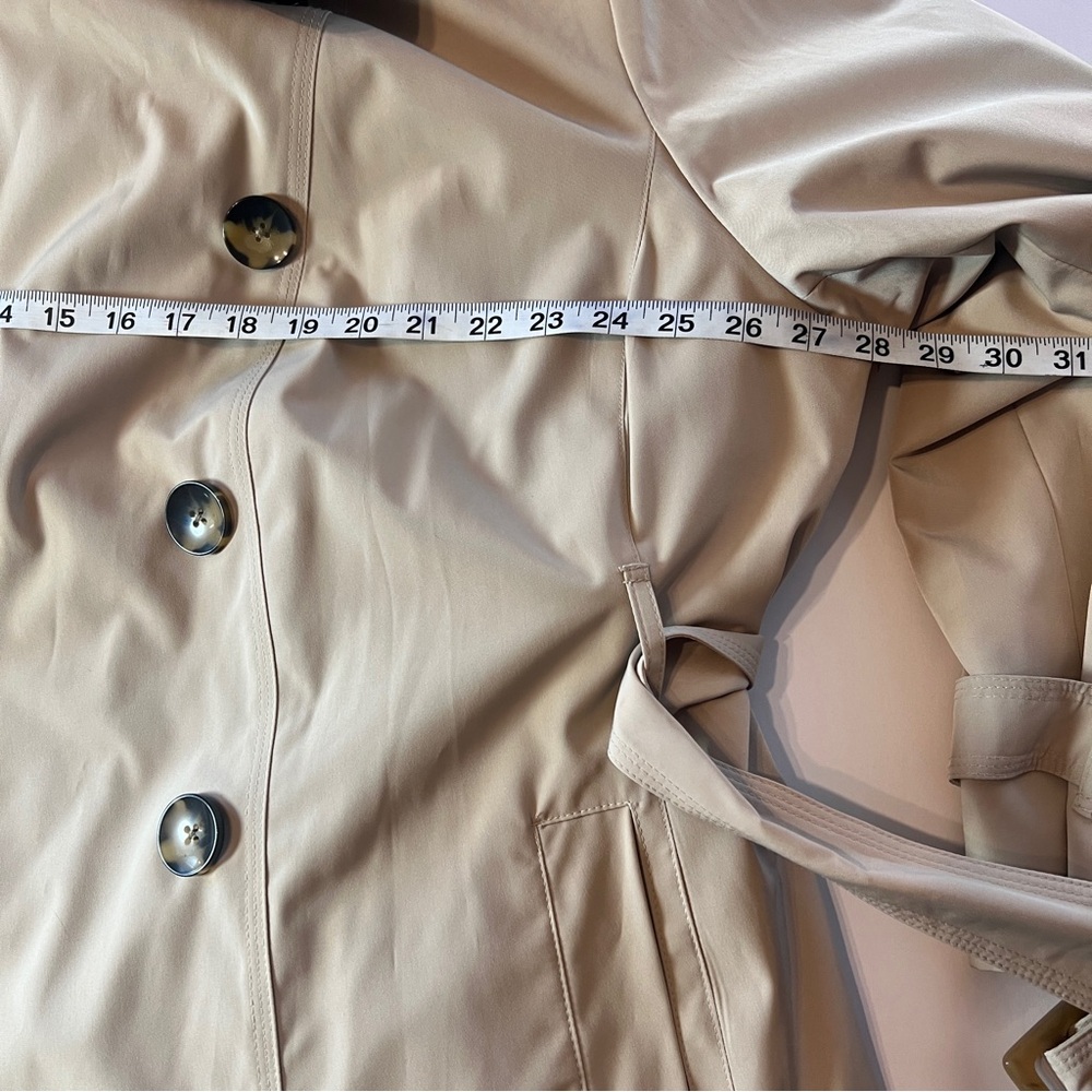 London Fog Tan Trench Coat 2X Double Breasted Belted Removable Plaid Liner Class - Picture 9 of 12